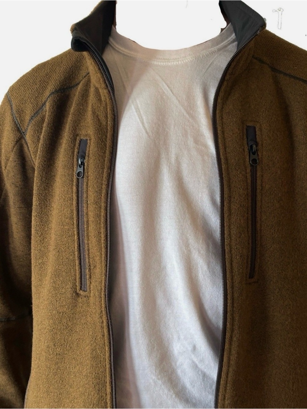 Kuhl Men's Small Grain Brown Interceptr Full Zip Fleece Outdoors